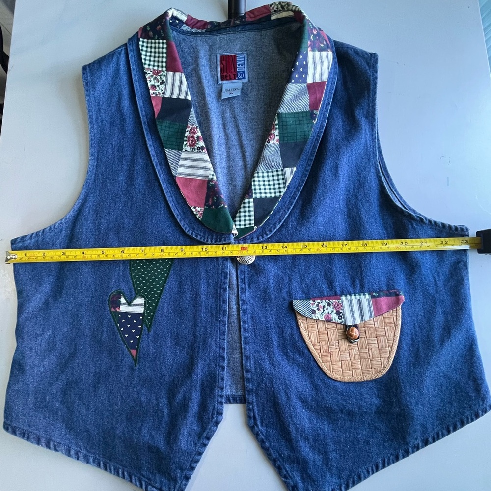 Stone Mountain Blue Denim Patchwork Vest - Women's - Picture 11 of 12